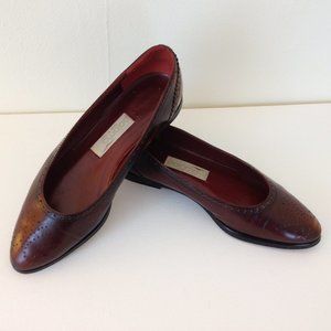 Paloma Flats Classic Wingtip Italian Leather 6M